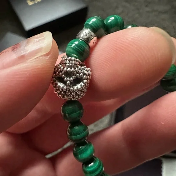 LAGOS Green Malachite Skull Bracelet - Picture 5 of 7